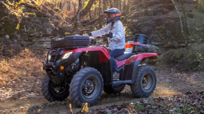 Driver on Rancher going left through woods.